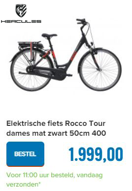 Elektrische fiets Rocco Tour dames mat zwart 50cm 400 Watt