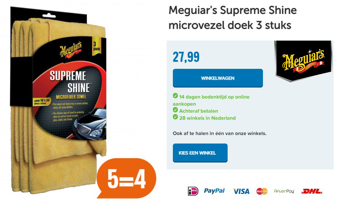 Meguiar's Supreme Shine microvezel doek 3 stuks