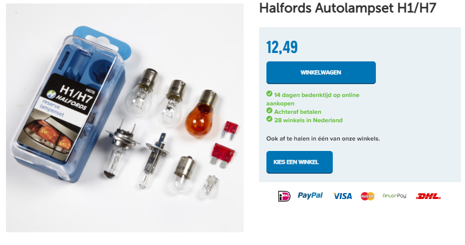 Halfords Autolampset H1/H7