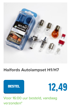 Halfords Autolampset H1/H7