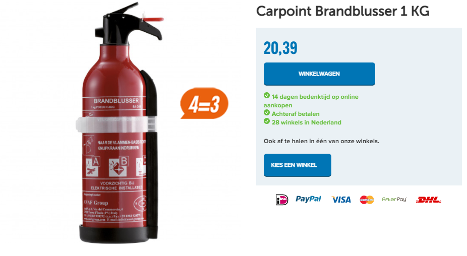 Carpoint Brandblusser 1 KG