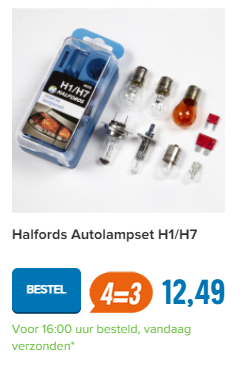 Halfords Autolampset H1/H7