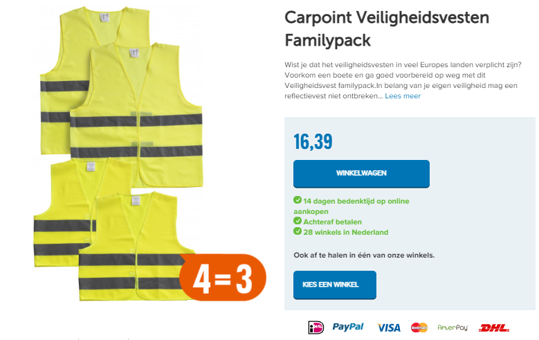 Carpoint Veiligheidsvesten Familypack