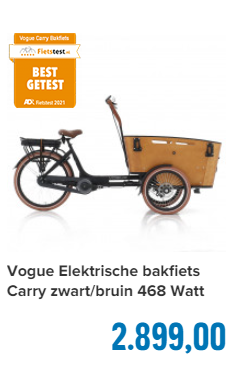 Vogue Elektrische bakfiets Carry zwart/bruin 468 Watt