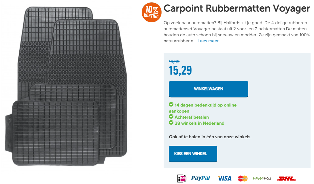 Carpoint Rubbermatten Voyager