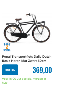 Popal Transportfiets Daily Dutch Basic Heren Mat Zwart 50cm