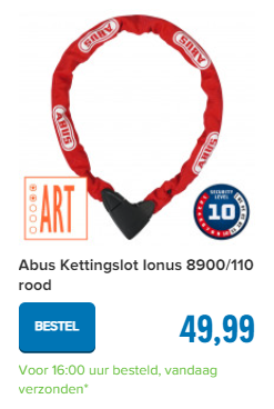 Abus Kettingslot Ionus 8900/110 rood