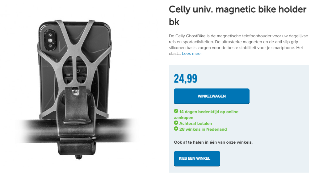 Celly univ. magnetic bike holder bk