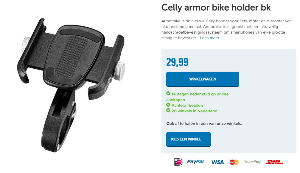 Celly armor bike holder bk