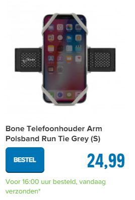 Bone Telefoonhouder Arm Polsband Run Tie Grey (S)