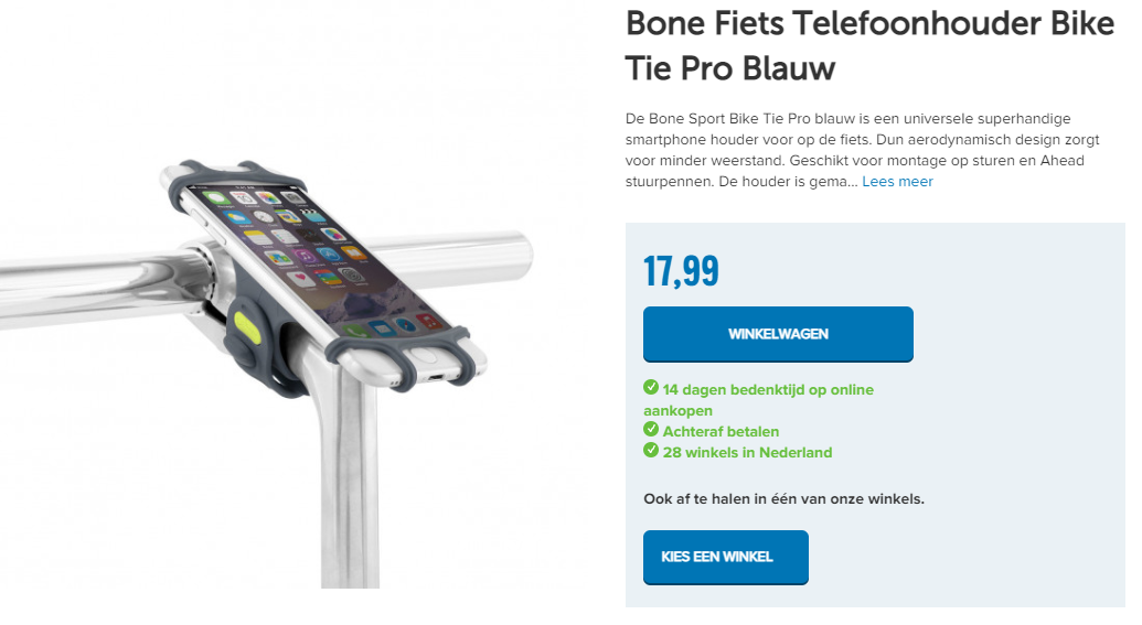 Bone Fiets Telefoonhouder Bike Tie Pro Blauw