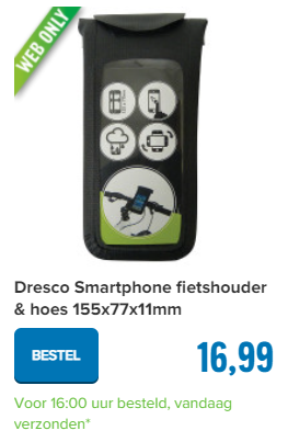 Dresco Smartphone fietshouder & hoes 155x77x11mm