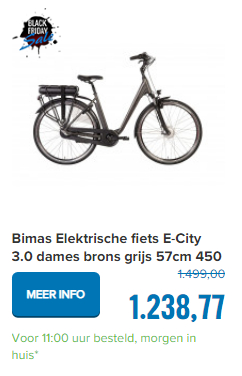 Bimas Elektrische fiets E-City 3.0 dames brons grijs 57cm 450 Watt