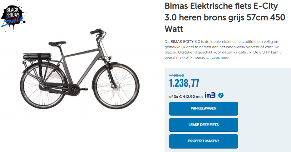 Bimas Elektrische fiets E-City 3.0 heren brons grijs 57cm 450 Watt