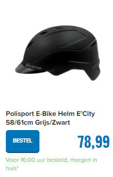 Polisport E-Bike Helm E’City 58/61cm Grijs/Zwart