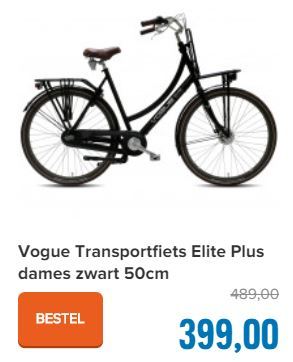 Vogue transportfiets elite plus dames zwart 50 cm 