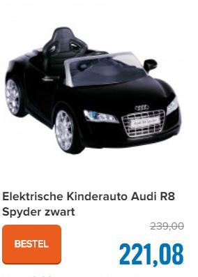 Elektrische Kinderauto Audi R8 Spyder zwart