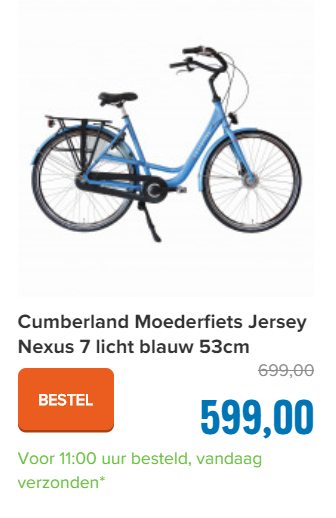 Cumberland Moederfiets Jersey Nexus 7 licht blauw 53cm