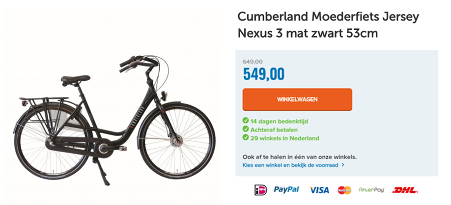 Cumberland Moederfiets Jersey Nexus 3 mat zwart 53cm