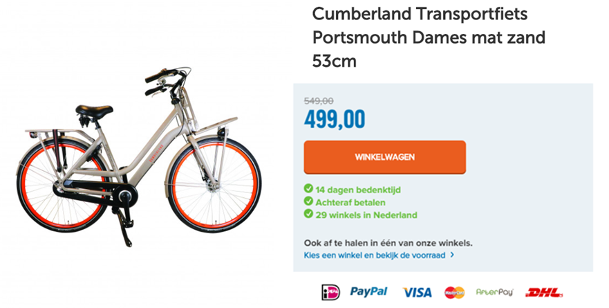 Cumberland Transportfiets Portsmouth Dames mat zand 53cm