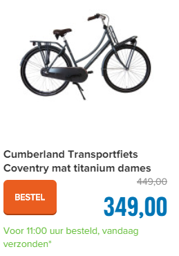 Cumberland Transportfiets Coventry mat titanium dames 57cm