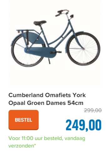 Cumberland Omafiets York Opaal Groen Dames 54cm