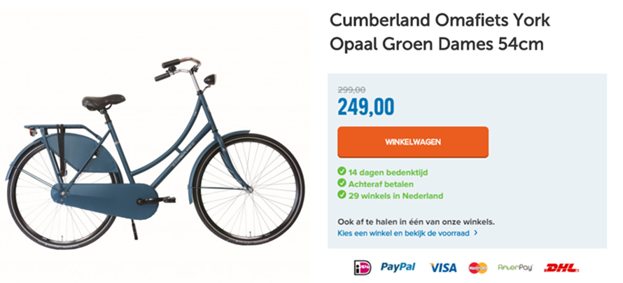 Cumberland Omafiets York Opaal Groen Dames 54cm