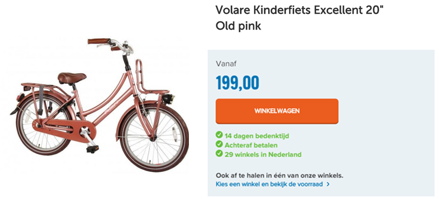 Volare Kinderfiets Excellent 20" Old pink