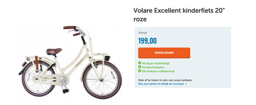 Volare Excellent kinderfiets 20" roze