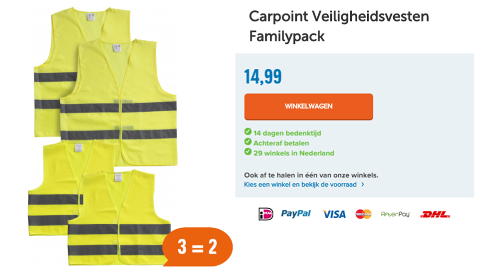 Carpoint Veiligheidsvesten Familypack