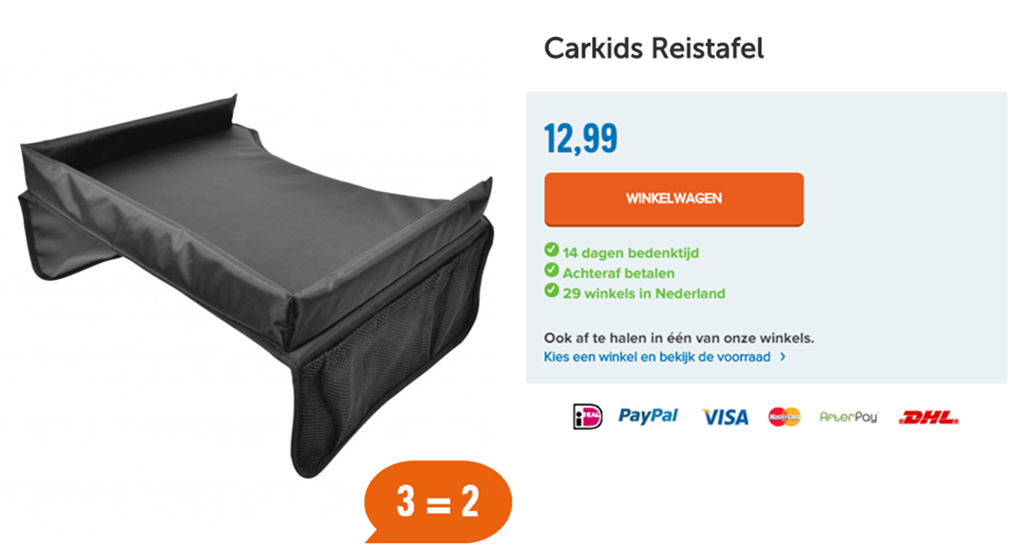 Carkids Reistafel