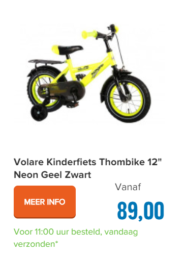 Volare Kinderfiets Thombike City 20" Neon Geel