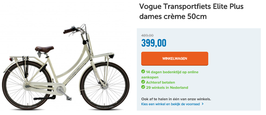 Vogue Transportfiets Elite Plus dames crème 50cm