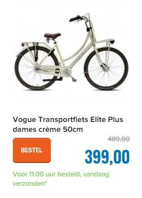 Vogue Transportfiets Elite Plus dames crème 50cm