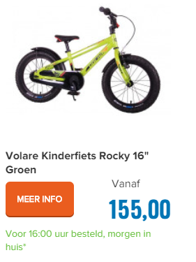 Volare Kinderfiets Rocky 16" Groen