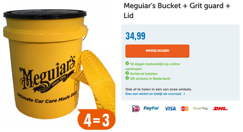 Meguiar's Bucket + Grit guard + Lid