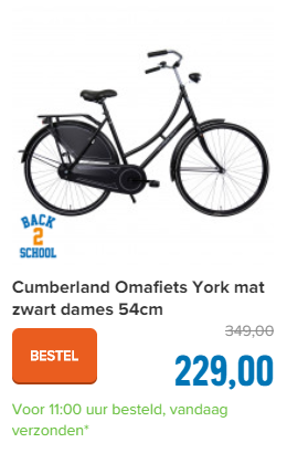 Cumberland Omafiets York mat zwart dames 54cm