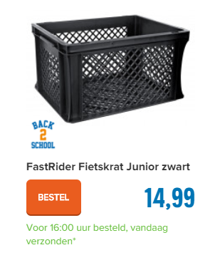 FastRider Fietskrat Junior zwart