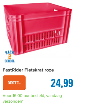 FastRider Fietskrat roze