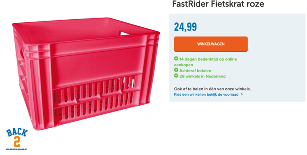 FastRider Fietskrat roze