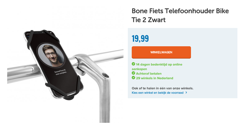 Bone Fiets Telefoonhouder Bike Tie 2 Zwart