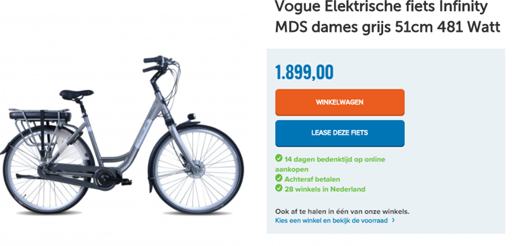 Vogue Elektrische fiets Infinity MDS dames grijs 51cm 481 Watt
