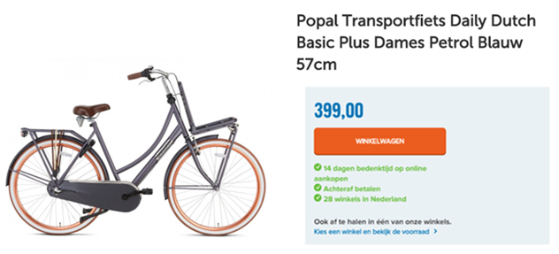 Popal Transportfiets Daily Dutch Basic Plus Dames Petrol Blauw 57cm