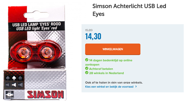 Simson Achterlicht USB Led Eyes