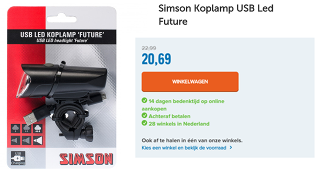 Simson Koplamp USB Led Future