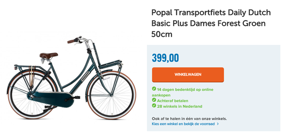 Popal Transportfiets Daily Dutch Basic Plus Dames Forest Groen 50cm