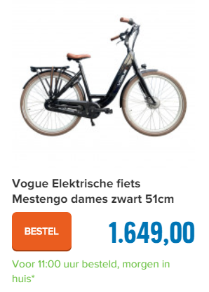 Vogue Elektrische fiets Mestengo dames zwart 51cm 468 Watt