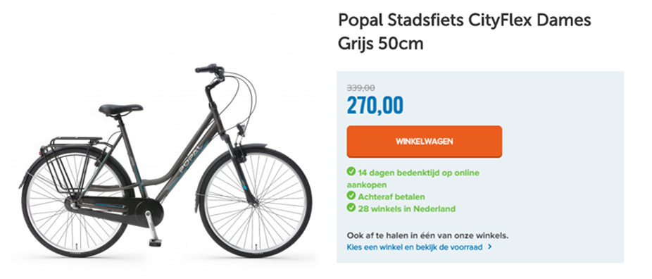 Popal Stadsfiets CityFlex Dames Grijs 50cm