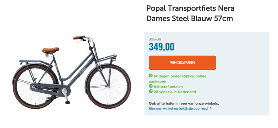 Popal Transportfiets Nera Dames Mat Zwart 57cm