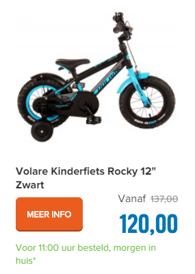 Volare Kinderfiets Rocky 12" Zwart